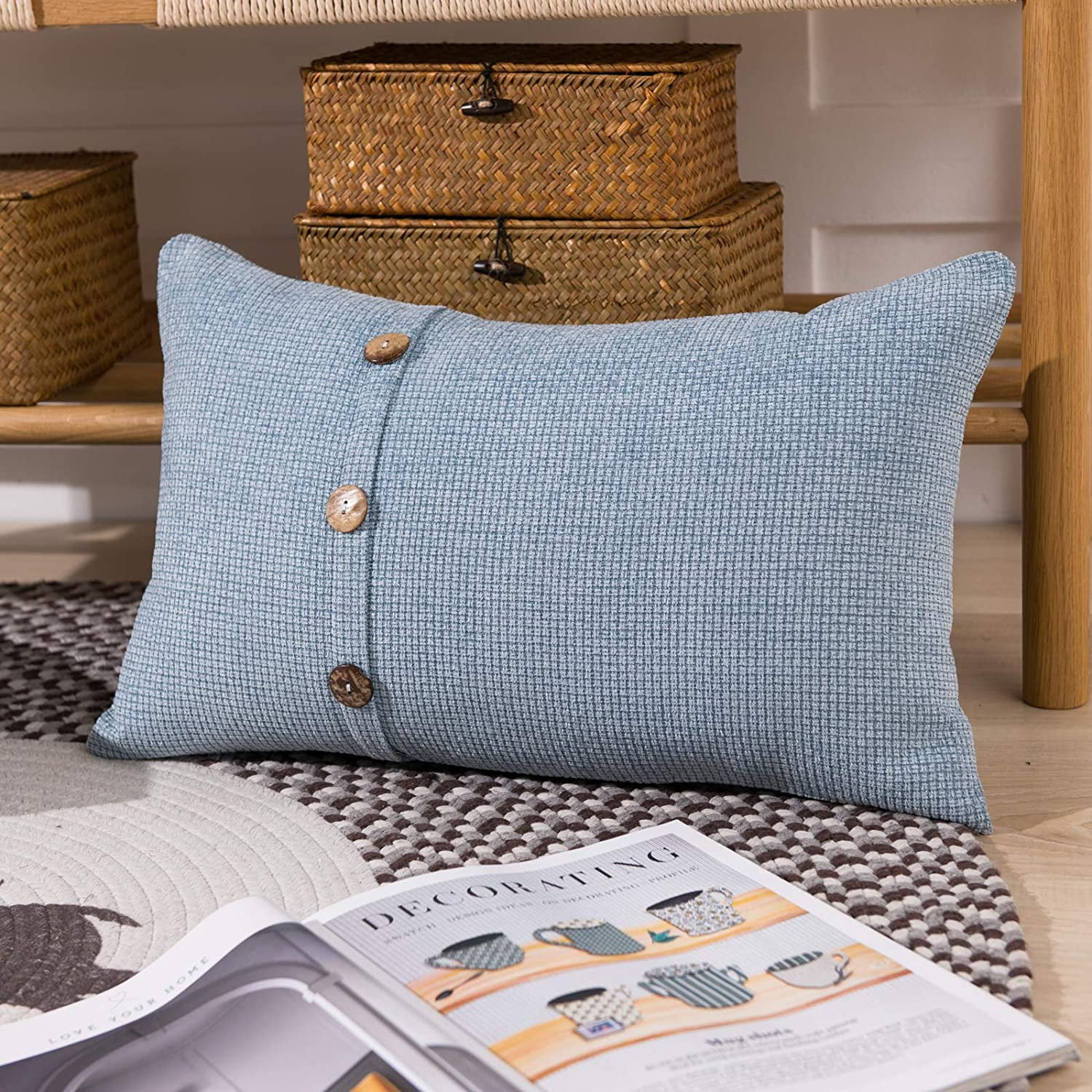 Blue lumbar pillow covers online