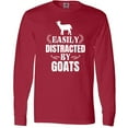 thumbnail image 3 of Inktastic Easily Distracted by Goats Long Sleeve T-Shirt, 3 of 5