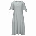 thumbnail image 3 of ZEHJUHAN Women's V-Neck Maxi Dress Short Sleeve Lace Flowy Beach Sundress for Summer Special Occasions Gray，3XL, 3 of 13