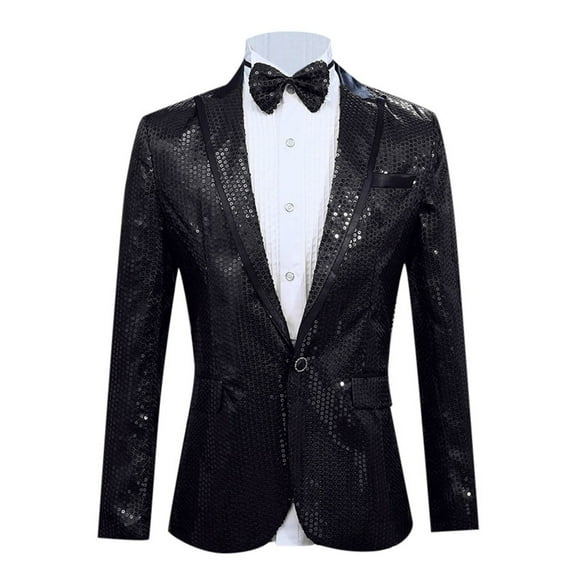 BOBOGOJP Blazers for Men, Mens Casual Linen Blazer Suit Jacket Two Button Slim Fit Lightweight Business Daily Sport Coats (Black,L)