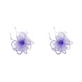 thumbnail image 3 of pitrice 1/2/3/5 Maille Fascinator Femmes Coiffure Prom Maquillage Nuptiale Scène Réglable Performance Photo Coiffe Fille Bande de Cheveux Violet Clair 2PCS, 3 of 6