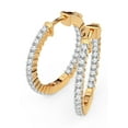 thumbnail image 2 of Femme Luxe Mia 1.00 Carat Lab-Grown Diamond Inside Out Huggie Hoop Earrings in 14K Yellow Gold., 2 of 6