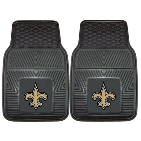 New Orleans Saints Stained Glass - New Orleans Saints 2-pc Vinyl Car Mats 17