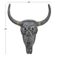 thumbnail image 3 of DecMode Gray Polyresin Skull Bull Wall Decor, 3 of 7