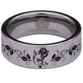 thumbnail image 2 of Wolf and Rose Tungsten Carbide Ring, 2 of 6