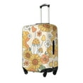 thumbnail image 2 of Xecao Groovy Hippie Flower Mushrooms print Elastic Luggage Cover, with double-sided print , is perfect for travel, business, and daily use, 2 of 9