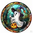 thumbnail image 5 of ZZAIXHL Acrylic Halloween Suncatcher Kit 7.48 Inch Ghosts Round Suncatcher Indoor Rainbows Light Refraction with Spooky Ghost, Witch, Pumpkin Design for Window Hanging Decoration, 5 of 9