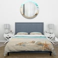 thumbnail image 3 of Designart "Starfish and Seashells Collection I" Ensemble de Literie de Plage Paysage Moderne - Moderne Plage Beige Paysages Lit Ensemble avec 2 Impostes, 3 of 6