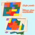 thumbnail image 2 of Wooden Puzzle Blocks Geometric Tangram Brain Teasers Jigsaw Educational Toys, 2 of 5