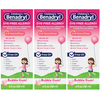 Children's Benadryl Dye-Free Allergy Liquid, Bubble Gum Relieves Symptoms Due to Upper Respiratory Allergies, Including Runny Nose, Sneezing and Itchy Nose , 4 fl. Oz ( Pack of 3)