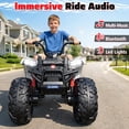 thumbnail image 6 of TOYBSNR 24V Kids ATV, 2-Seater 4WD Ride on Toys for Big Kids Ages 5-14, XXXL Powered Ride on Electric Car, 4 Wheeler with EVA Tires, Bluetooth, Music, Spring Suspension, Max 7.5MPH, White, 6 of 8