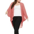 thumbnail image 4 of Women's Loose Fit 3/4 Sleeves Kimono Style Cover Up Solid Cardigan S-3XL Made in USA, 4 of 4