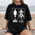 thumbnail image 3 of Funny Biker Wife T-Shirt – Your Wife vs. My Wife Motorcycle Graphic Tee – Valentine’s Day Gift for Biker Lovers, 3 of 5