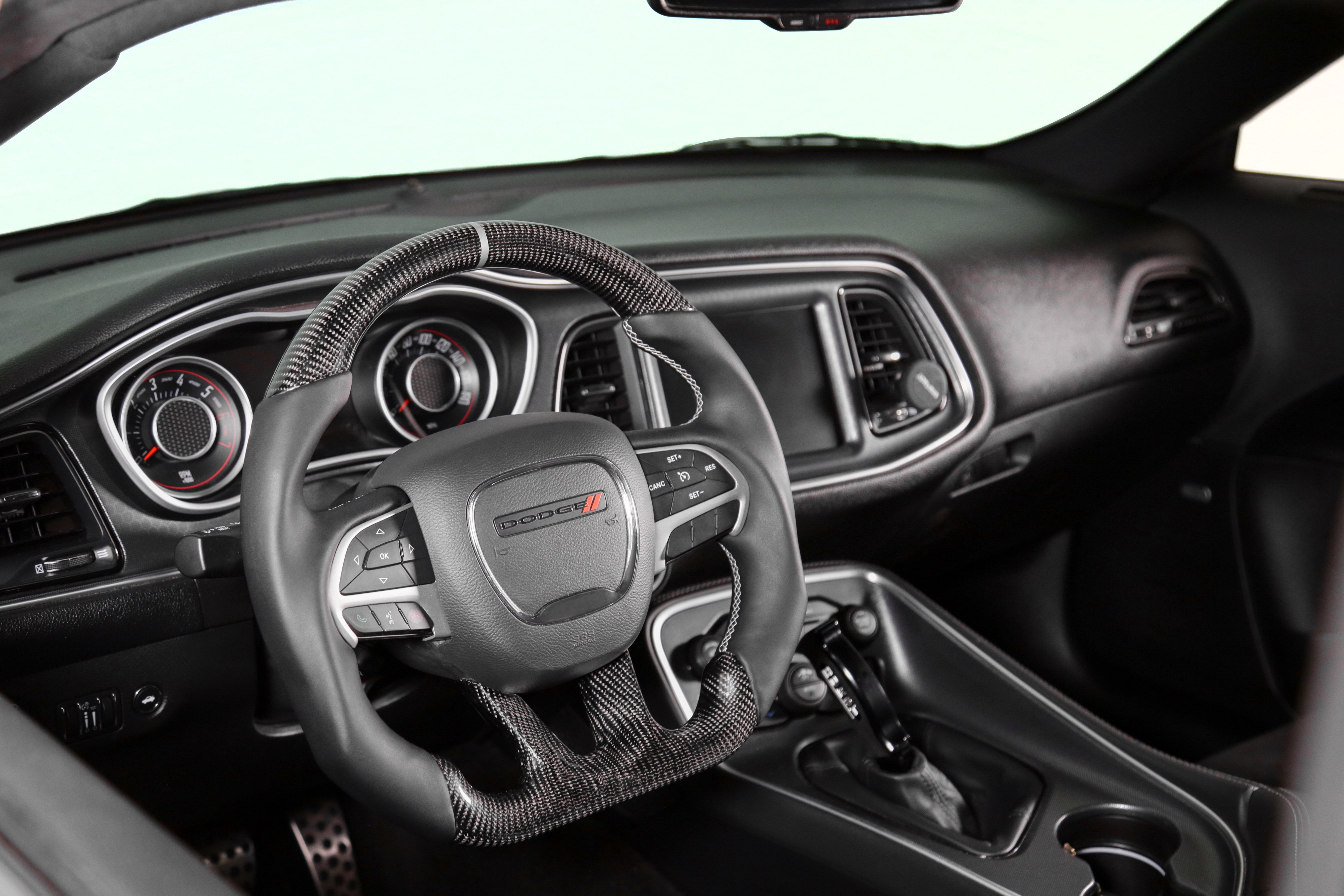 Drake Muscle Cars CH950-19 Steering Wheel Carbon Fiber with Leather Grips