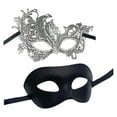thumbnail image 3 of 2 máscaras de disfraces para mujeres y hombres, máscara cómoda para baile de graduación, máscara de Mardi Gras para festivales de vacaciones, noche, Fernando Vestuario de vestuario, 3 of 8