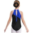 thumbnail image 4 of iiniim Kids Girls Gymnastics Sleeveless Leotard with Hair Band Cross Back Vest and Waistband Shorts Royal Blue 12, 4 of 7