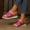 thumbnail image 4 of ZEZKT Women's Flat Slippers Sandals Dressy Summer Open Toe Slip On Leather Slide Sandals Pink 7.5, 4 of 7