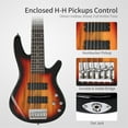 thumbnail image 3 of Glarry 6 Strings GIB H-H Pickup Electric Bass Guitar, Full Size Electric Bass Guitar with Connector and Pick, Bag, Strap and Wrench Tool, Sunset Color, 3 of 10
