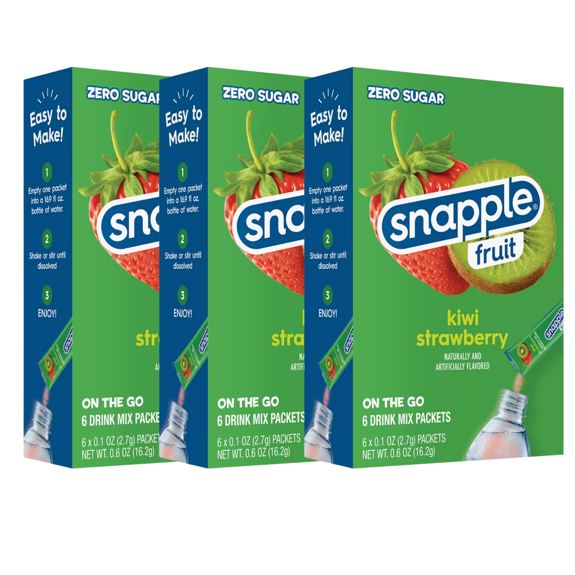 Snapple Kiwi Strawberry, Zero Sugar, Powdered Drink Mix Sticks