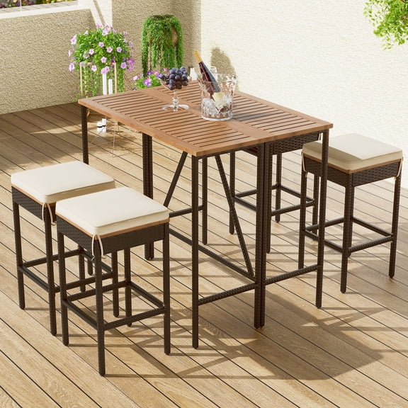 Patio Bistro Furniture | Comfortable Seating with Removable Cushions | Durable Connectors | Save Space with Compact Design