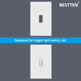 thumbnail image 4 of BESTTEN 20 Pack Toggle Wall Plate 1-Gang Standard Size Light Switch Cover Unbreakable Polycarbonate UL Listed White, 4 of 5