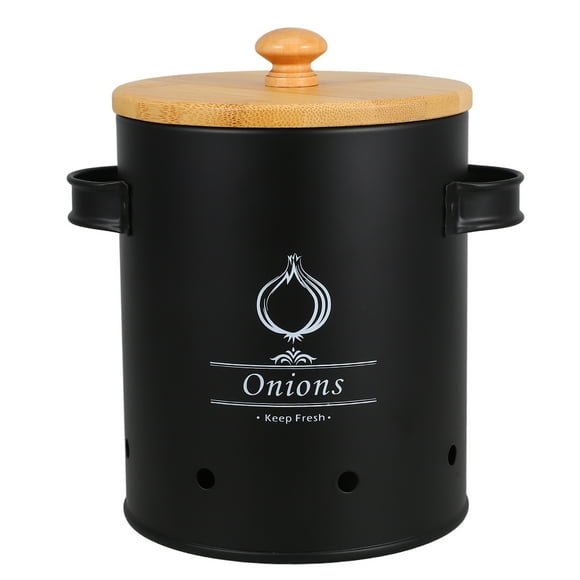 Metal Vegetable Storage Canisters With Lids For Kitchen Counter Onion Garlic Potato Jar Vegetable Keeper Container Ginger Garlic Keeper