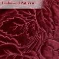 thumbnail image 3 of WOOW DEPOT Full Queen Heavy Fleece Bed Blanket 1 PCS, 7.72 lbs 78.7" x 90.5", Reversible Thick Embossed Velvet Soft Warm Mink Blanket for All Season, Burgundy Red, 3 of 8