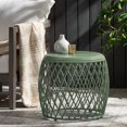 thumbnail image 2 of Brassel Outdoor 19 Inch Diameter Lattice Iron Side Table, Matte Green, 2 of 8