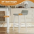 thumbnail image 6 of Gymax 29'' Upholstered Barstools w/ Low Back Footrest & Wood Legs for Kitchen Island, 6 of 8