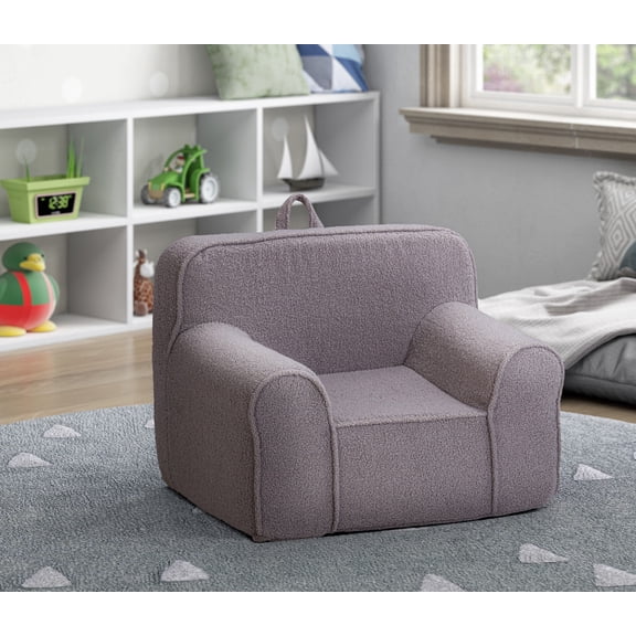 Olive & Opie Kuddlez Kids/Toddlers Foam Chair with Washable Cover Grande Size, Soft Gray