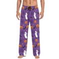 thumbnail image 7 of FORMRS Mens Pajama Pants with Pockets Cotton Sleepwear Lounge Bottoms Sizes S-2XL, Purple Halloween Ghost Pattern, 7 of 7