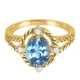 thumbnail image 6 of Mauli Jewels Rings for Women 1.87 Carat Blue Topaz and Diamond Ring 4-Prong 10K Yellow Gold, 6 of 6