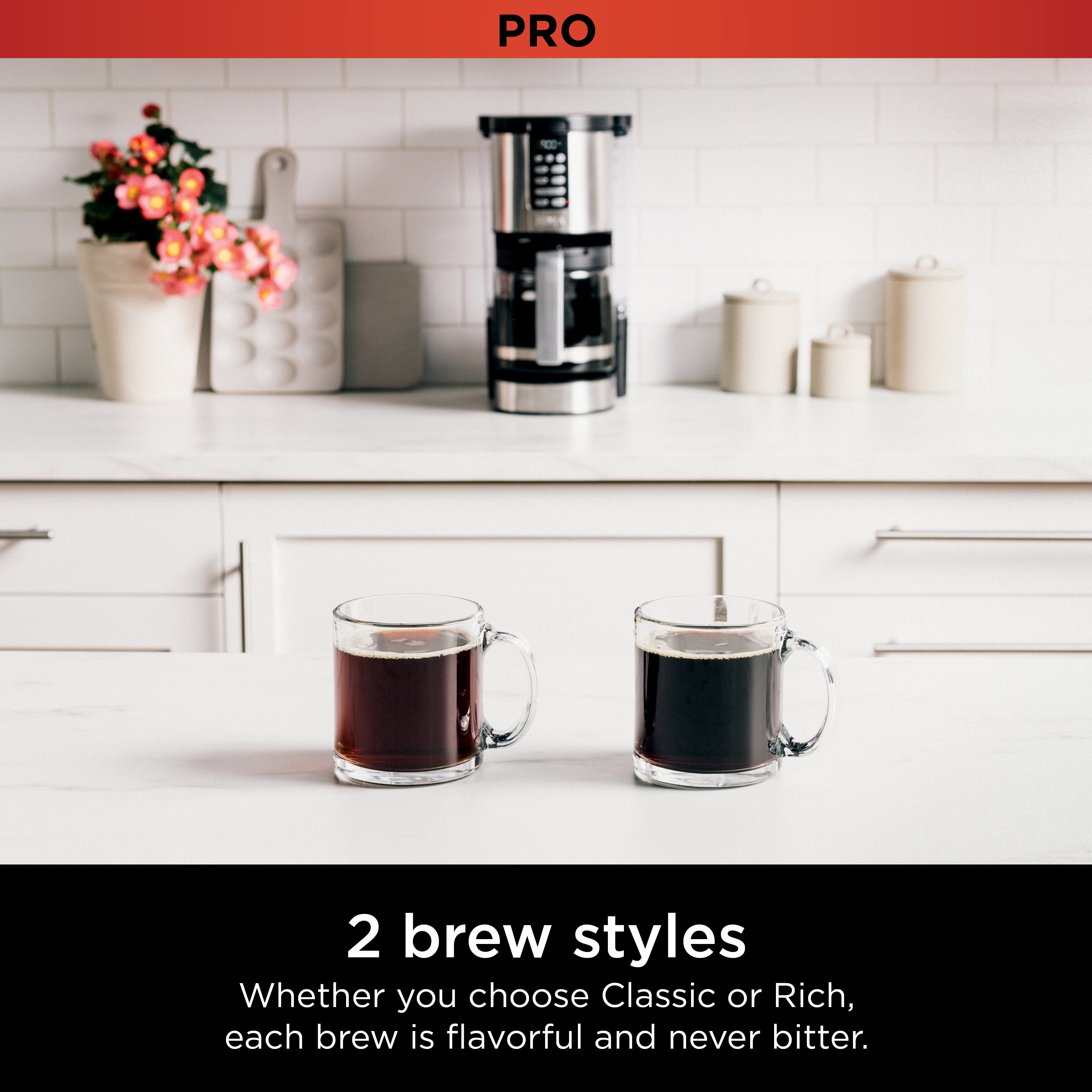 Ninja Programmable XL 14-Cup Coffee Maker PRO, Glass Carafe, Permanent Filter, Stainless, DCM201