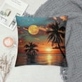 thumbnail image 2 of Orinice Sunset Palm Trees Body of Water Graphic Decorative Cushion Throw Pillow Cover for Home Couch Living Room Bed Sofa, Summer Square 1PC 20x20in, 2 of 5