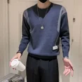 thumbnail image 4 of Suéter de cuello redondo para hombre, ropa popular coreana, suéteres de punto para hombres, jerséis de estilo urbano, prendas de punto holgadas, 4 of 4