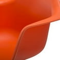 thumbnail image 4 of 2xhome - Set of 2 (Two) Orange - Plastic Armchair Black Wood Legs Eiffel Dining Room Chair - Lounge Chair Arm Chair Arms Chairs Seats Wire Leg Dowel Leg Legged Base Chrome Metal Eiffel Work, 4 of 4