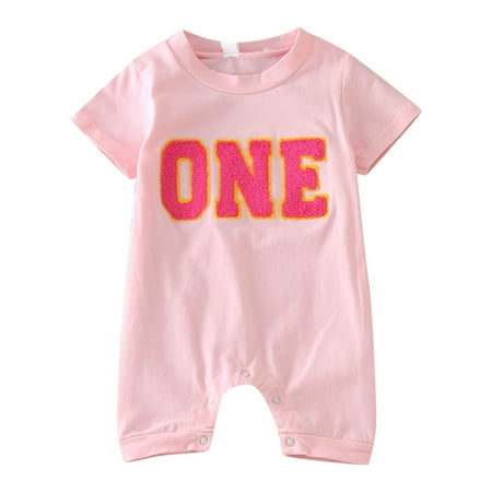 

Baby Girl Summer Dresses Boys Girls Short Sleeve Letter Embroider Pullover Romper Jumpsuit Clothes