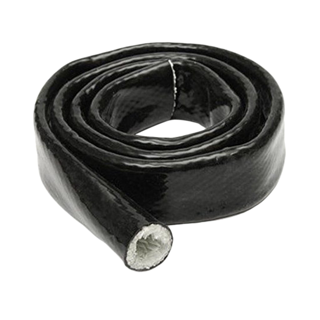 6mm X 1-Ft Black Heat-Shielded Fire Sleeve for Oil Fuel Lines & Electrical Wiring 