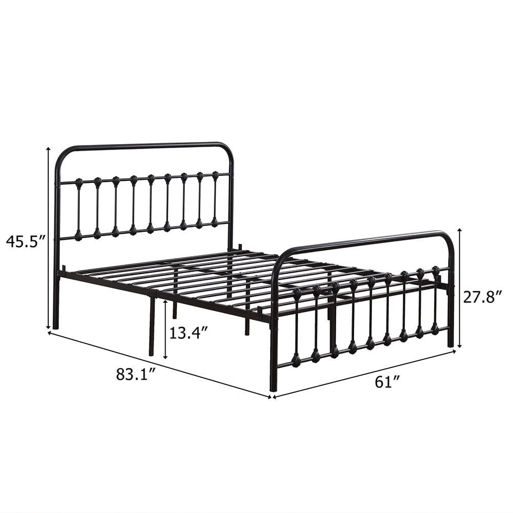 Lowestbest Single-Layer Curved Frame Bed Head and Foot Tube with Shell Decoration, Queen Iron Bed (Black) Lowestbest Single-Layer Curved Frame Bed Head and Foot Tube with Shell Decoration, Queen Iron Bed (Black)