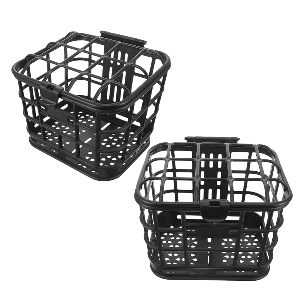 Luxshiny 2-Pack Black Plastic Detachable Front Bike Storage Basket for City Commuting and Daily Use