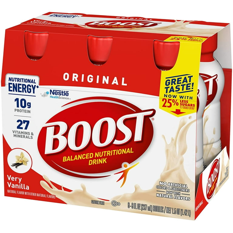 boost drink boxes Boost Original Complete Nutritional Drink, Vanilla Delight, 8 oz, 6-ct (Pack of 1)