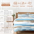 thumbnail image 6 of Vintage Blue 4 Piece Duvet Cover Set California King Size Brown Wood Grain Abstract Oil Painting Style Soft Bedding Set Comforter Cover, 1 Duvet Cover 1 Flat Sheets and 2 Pillowcases, 6 of 9