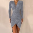 thumbnail image 5 of KaLI_store Formal Dresses Women's Elegant Sleeveless Off Shoulder Bodycon Long Formal Party Evening Dress Grey,S, 5 of 5