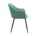 thumbnail image 3 of Pixie Two Tone Teal Fabric Dining Room Chair with Black Metal Legs, 3 of 3