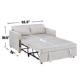 thumbnail image 3 of LiviNest Loveseat Sleeper Sofa Bed: Dual-Pull Sleeper Design with Teddy Velvet Upholstery & Storage Pockets - Compact Convertible Furniture for Small Apartments & Guest Rooms, 3 of 5