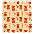 thumbnail image 3 of Ambesonne Kittens Shower Curtain, Cats in Paprika Orange Tone, 69"Wx70"L, Beige Multicolor, 3 of 3