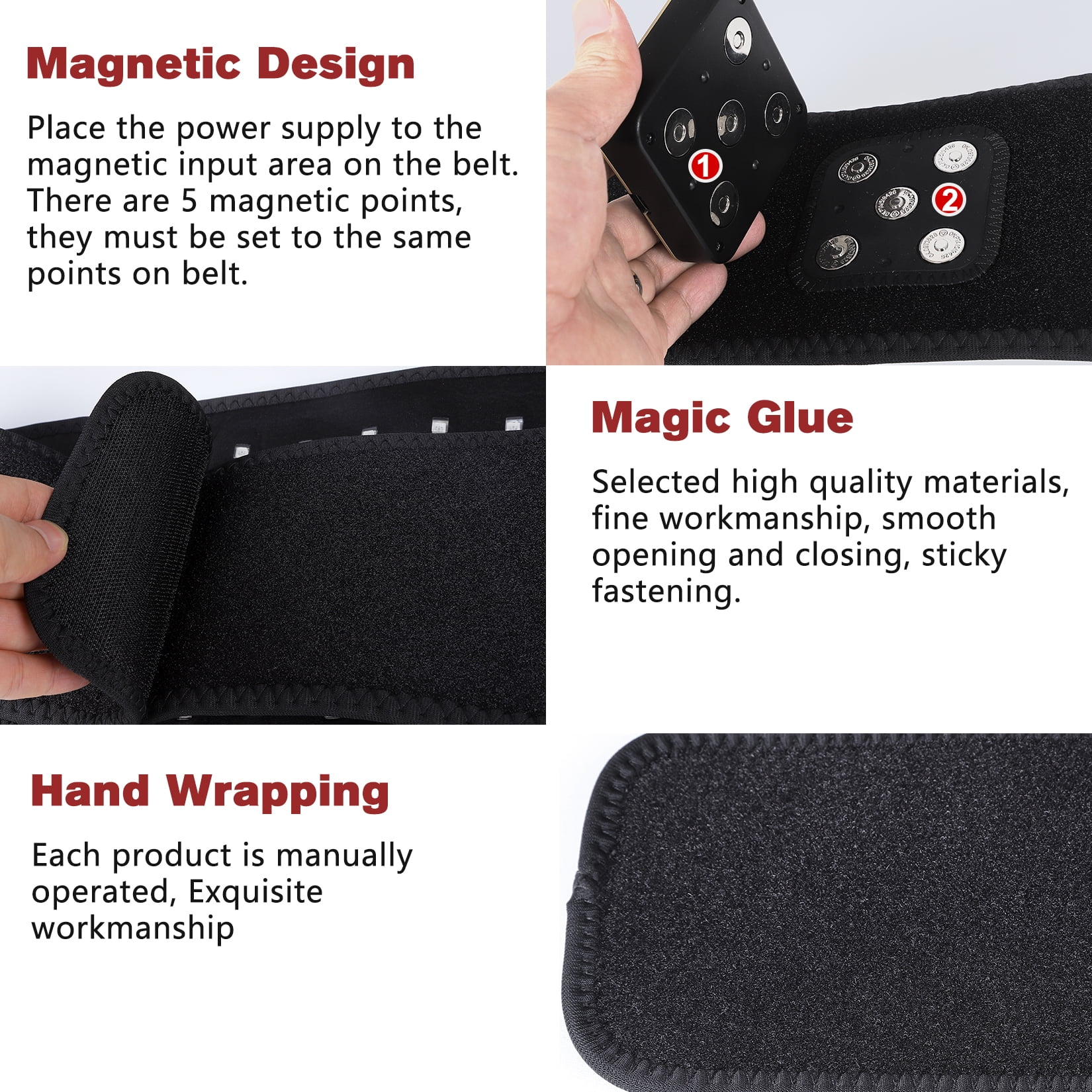 New Red Light Heating Waist Belt - Body and Muscle Relaxation Large Pad Home Use