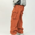 thumbnail image 5 of Taqqpue Men's Baggy Cargo Pants Casual Solid Color Long Pants Loose Fit Straight Wide Leg Hip Hop Pants with Pockets, 5 of 5