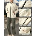 thumbnail image 5 of FEOYA Ladies Hooded Rain Jacket Women Waterproof Windbreaker Lightweight Outdoor Raincoat for Hiking Travel Autumn Spring L White, 5 of 7