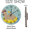 thumbnail image 2 of SKYSONIC Wooden Round Wall Clock Ice Cream Llama Non Ticking Battery Operated Clocks for Home Office Living Room Bedroom, 2 of 6